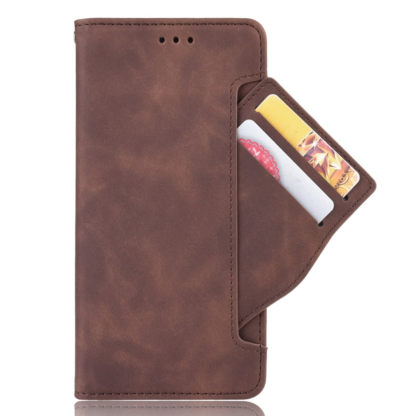 Apple iPhone 15 Pro Max Skin Feel PU Leather Wallet Phone Case with Card Slots, Cash Pocket, Magnetic Closure, Built-In Stand, Full Protection TPU Cover