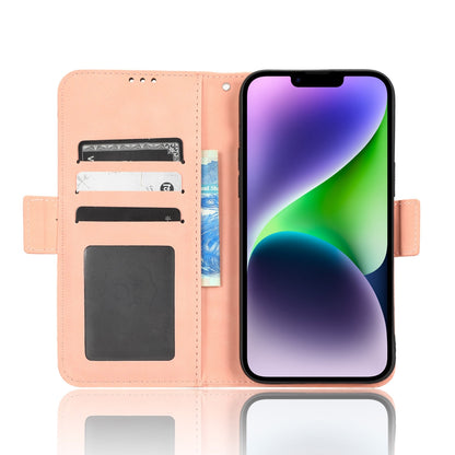 Apple iPhone 15 Pro Skin Feel PU Leather Wallet Phone Case with Card Slots, Cash Pocket, Magnetic Closure, Built-In Stand, Full Protection TPU Cover
