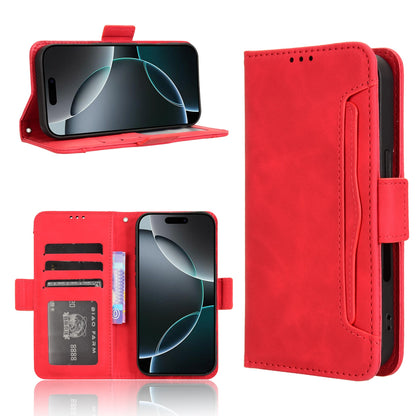 Apple iPhone 16 Pro Max Skin Feel PU Leather Wallet Phone Case with Card Slots, Cash Pocket, Magnetic Closure, Built-In Stand, Full Protection TPU Cover