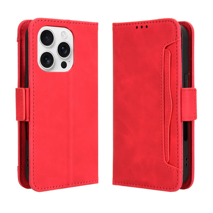 Apple iPhone 16 Pro Max Skin Feel PU Leather Wallet Phone Case with Card Slots, Cash Pocket, Magnetic Closure, Built-In Stand, Full Protection TPU Cover