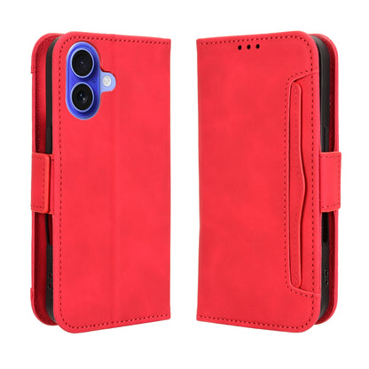 Apple iPhone 16 Plus Skin Feel PU Leather Wallet Phone Case with Card Slots, Cash Pocket, Magnetic Closure, Built-In Stand, Full Protection TPU Cover