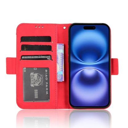 Apple iPhone 16 Plus Skin Feel PU Leather Wallet Phone Case with Card Slots, Cash Pocket, Magnetic Closure, Built-In Stand, Full Protection TPU Cover