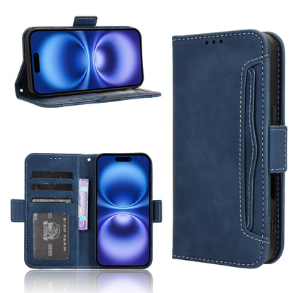 Apple iPhone 16 Plus Skin Feel PU Leather Wallet Phone Case with Card Slots, Cash Pocket, Magnetic Closure, Built-In Stand, Full Protection TPU Cover