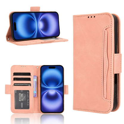 Apple iPhone 16 Skin Feel PU Leather Wallet Phone Case with Card Slots, Cash Pocket, Magnetic Closure, Built-In Stand, Full Protection TPU Cover