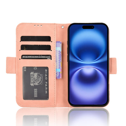Apple iPhone 16 Skin Feel PU Leather Wallet Phone Case with Card Slots, Cash Pocket, Magnetic Closure, Built-In Stand, Full Protection TPU Cover