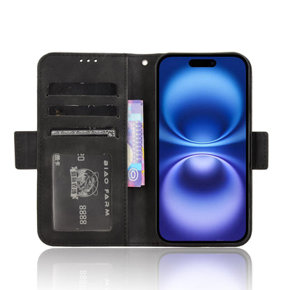 Apple iPhone 16 Skin Feel PU Leather Wallet Phone Case with Card Slots, Cash Pocket, Magnetic Closure, Built-In Stand, Full Protection TPU Cover