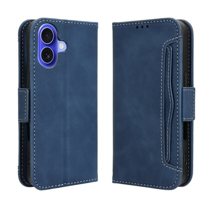 Apple iPhone 16 Skin Feel PU Leather Wallet Phone Case with Card Slots, Cash Pocket, Magnetic Closure, Built-In Stand, Full Protection TPU Cover