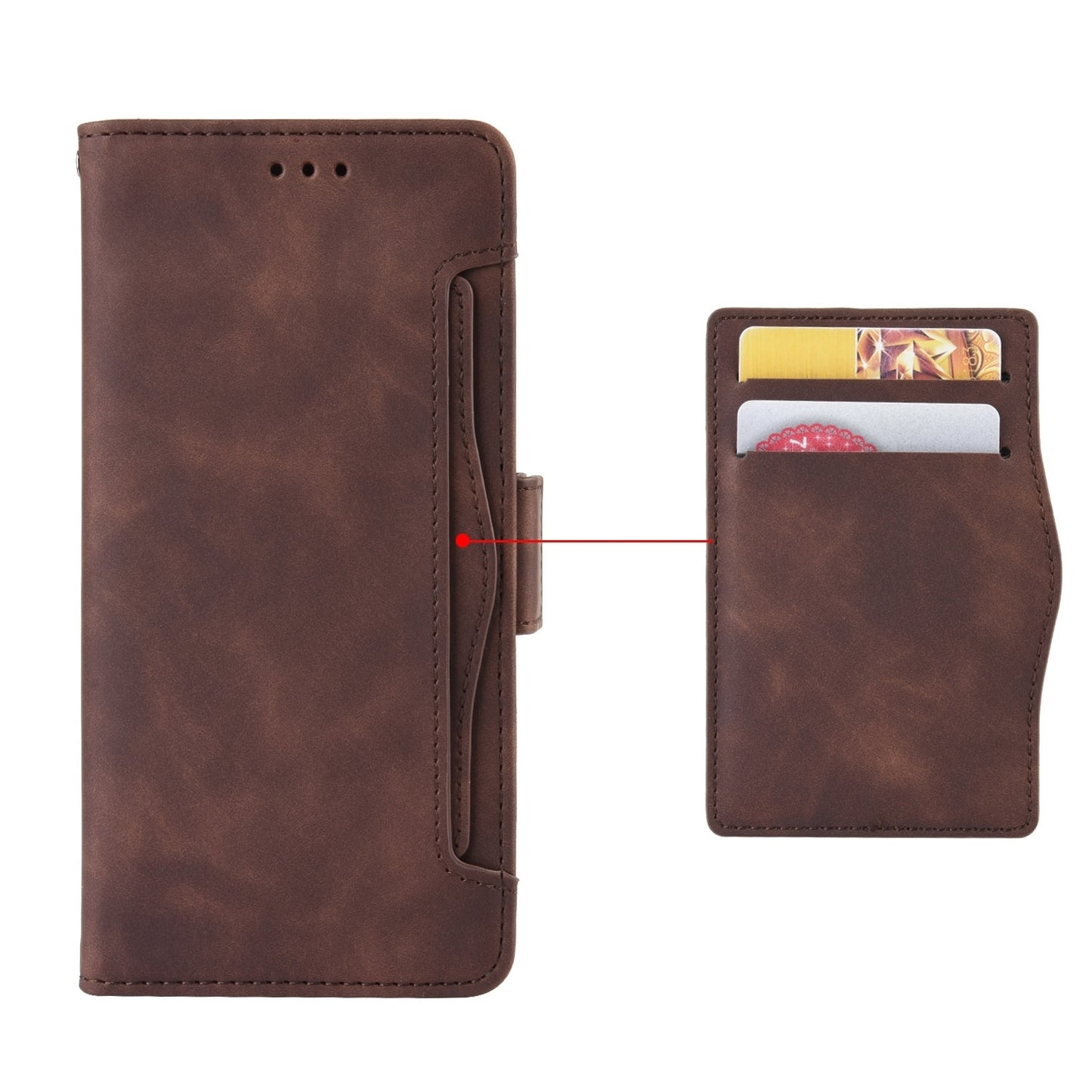 Apple iPhone 16 Skin Feel PU Leather Wallet Phone Case with Card Slots, Cash Pocket, Magnetic Closure, Built-In Stand, Full Protection TPU Cover