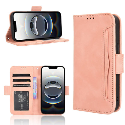 Apple iPhone 17e Skin Feel PU Leather Wallet Phone Case with Card Slots, Cash Pocket, Magnetic Closure, Built-In Stand, Full Protection TPU Cover