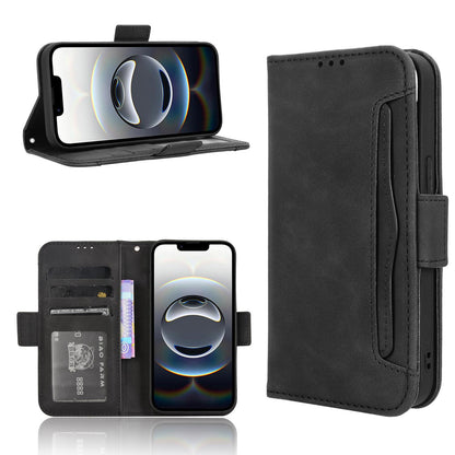 Apple iPhone 16e Skin Feel PU Leather Wallet Phone Case with Card Slots, Cash Pocket, Magnetic Closure, Built-In Stand, Full Protection TPU Cover