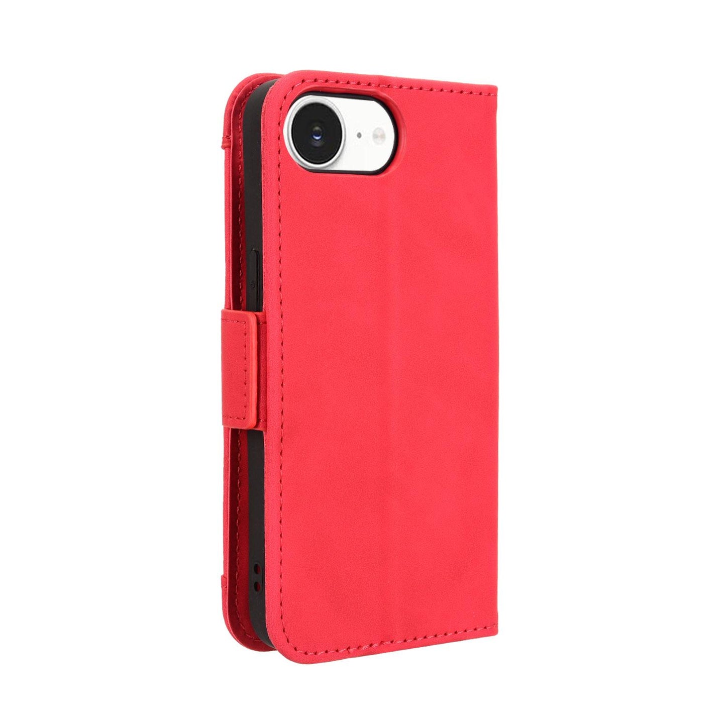 Apple iPhone 17e Skin Feel PU Leather Wallet Phone Case with Card Slots, Cash Pocket, Magnetic Closure, Built-In Stand, Full Protection TPU Cover