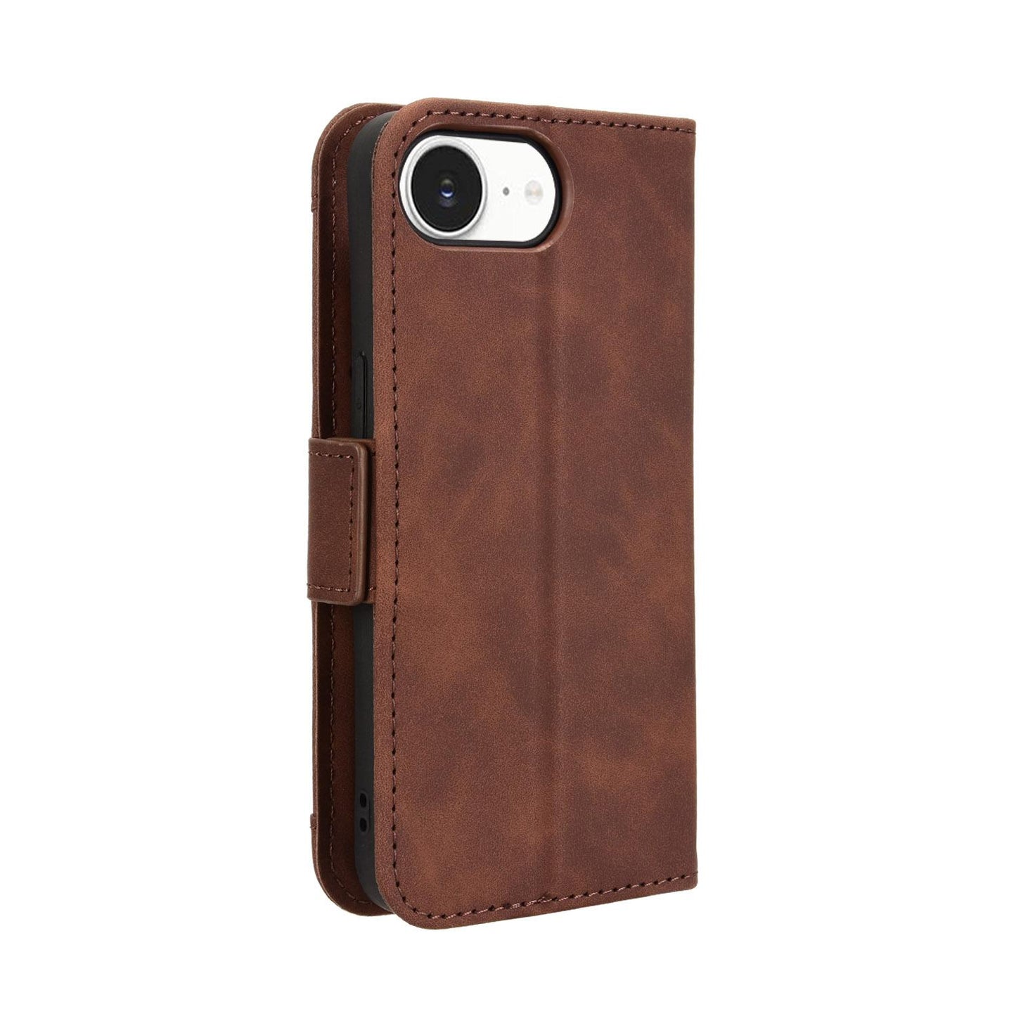 Apple iPhone 17e Skin Feel PU Leather Wallet Phone Case with Card Slots, Cash Pocket, Magnetic Closure, Built-In Stand, Full Protection TPU Cover
