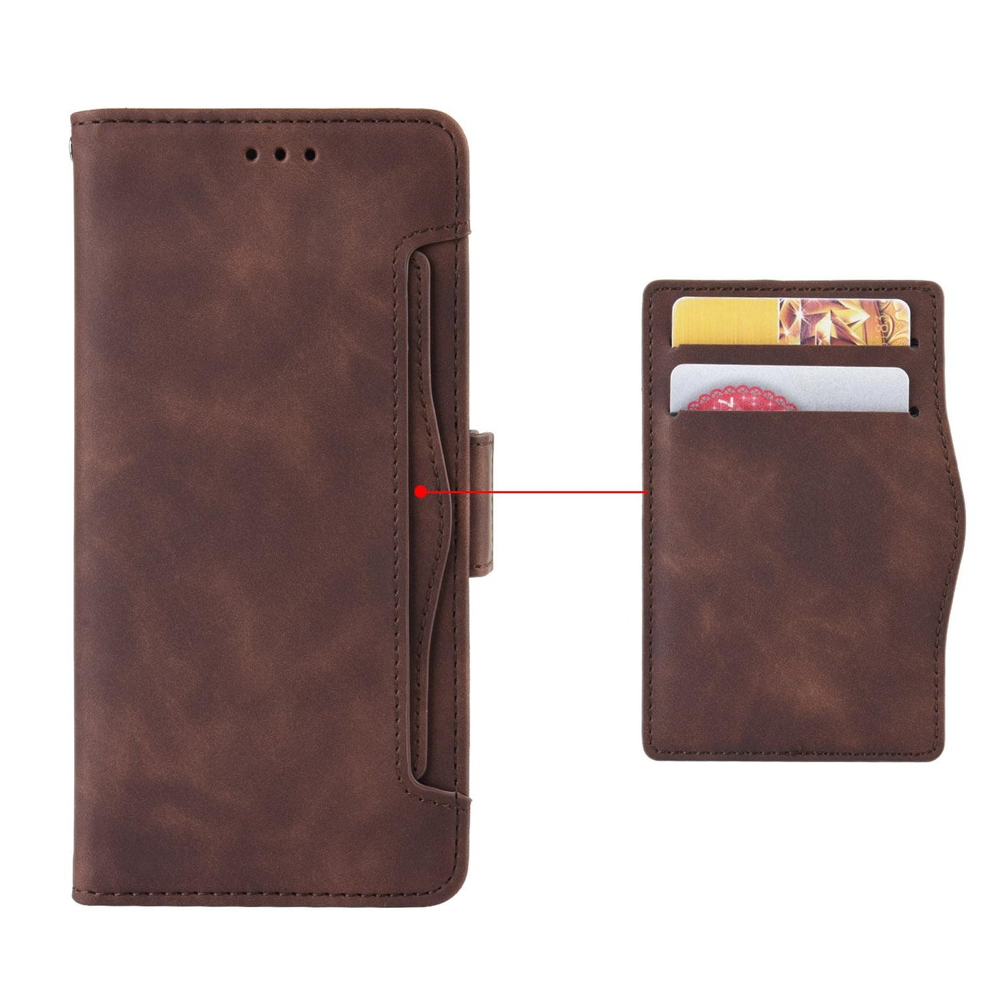 Apple iPhone 17e Skin Feel PU Leather Wallet Phone Case with Card Slots, Cash Pocket, Magnetic Closure, Built-In Stand, Full Protection TPU Cover