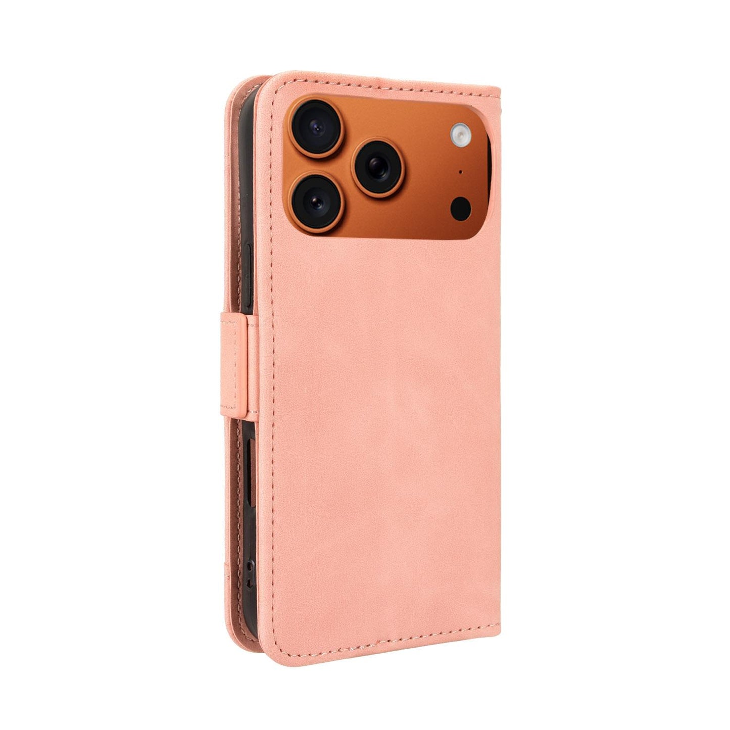 Apple iPhone 17 Pro Max Skin Feel PU Leather Wallet Phone Case with Card Slots, Cash Pocket, Magnetic Closure, Built-In Stand, Full Protection TPU Cover