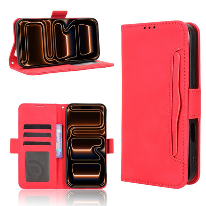 Apple iPhone 17 Pro Max Skin Feel PU Leather Wallet Phone Case with Card Slots, Cash Pocket, Magnetic Closure, Built-In Stand, Full Protection TPU Cover