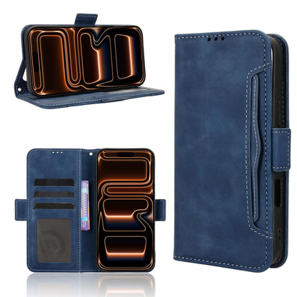 Apple iPhone 17 Pro Max Skin Feel PU Leather Wallet Phone Case with Card Slots, Cash Pocket, Magnetic Closure, Built-In Stand, Full Protection TPU Cover
