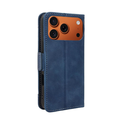 Apple iPhone 17 Pro Max Skin Feel PU Leather Wallet Phone Case with Card Slots, Cash Pocket, Magnetic Closure, Built-In Stand, Full Protection TPU Cover