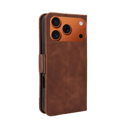 Apple iPhone 17 Pro Max Skin Feel PU Leather Wallet Phone Case with Card Slots, Cash Pocket, Magnetic Closure, Built-In Stand, Full Protection TPU Cover