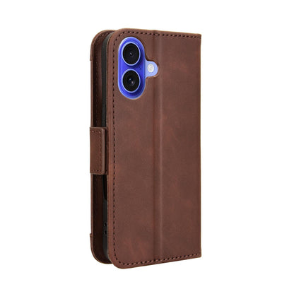 Apple iPhone 17 Skin Feel PU Leather Wallet Phone Case with Card Slots, Cash Pocket, Magnetic Closure, Built-In Stand, Full Protection TPU Cover