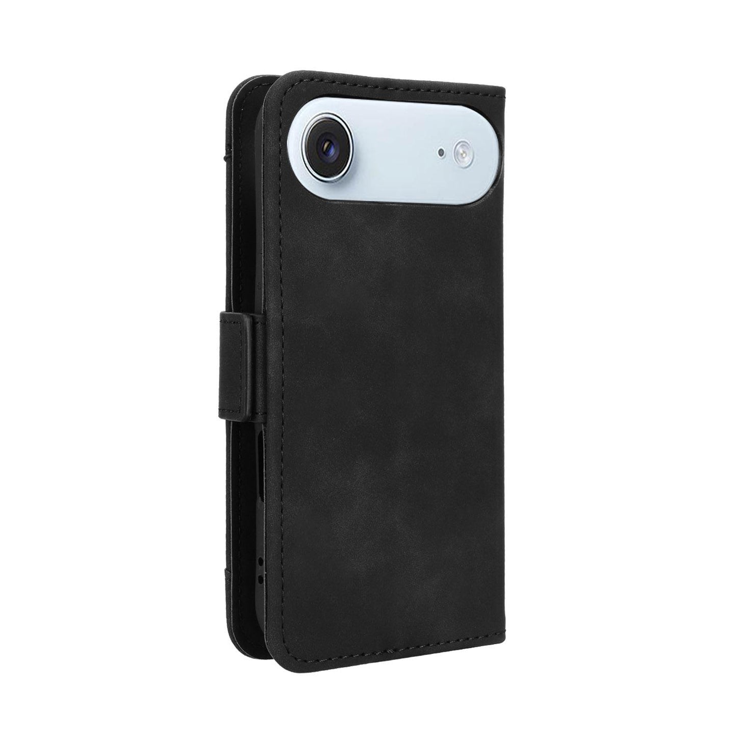 Apple iPhone Air Skin Feel PU Leather Wallet Phone Case with Card Slots, Cash Pocket, Magnetic Closure, Built-In Stand, Full Protection TPU Cover