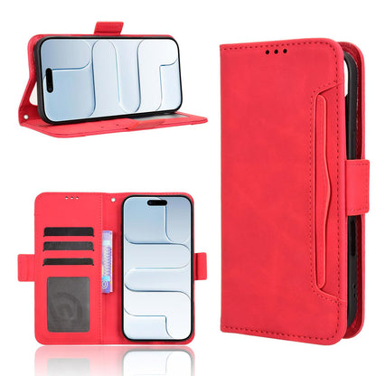 Apple iPhone Air Skin Feel PU Leather Wallet Phone Case with Card Slots, Cash Pocket, Magnetic Closure, Built-In Stand, Full Protection TPU Cover