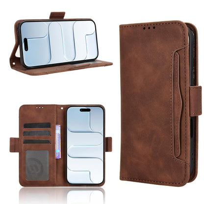 Apple iPhone Air Skin Feel PU Leather Wallet Phone Case with Card Slots, Cash Pocket, Magnetic Closure, Built-In Stand, Full Protection TPU Cover