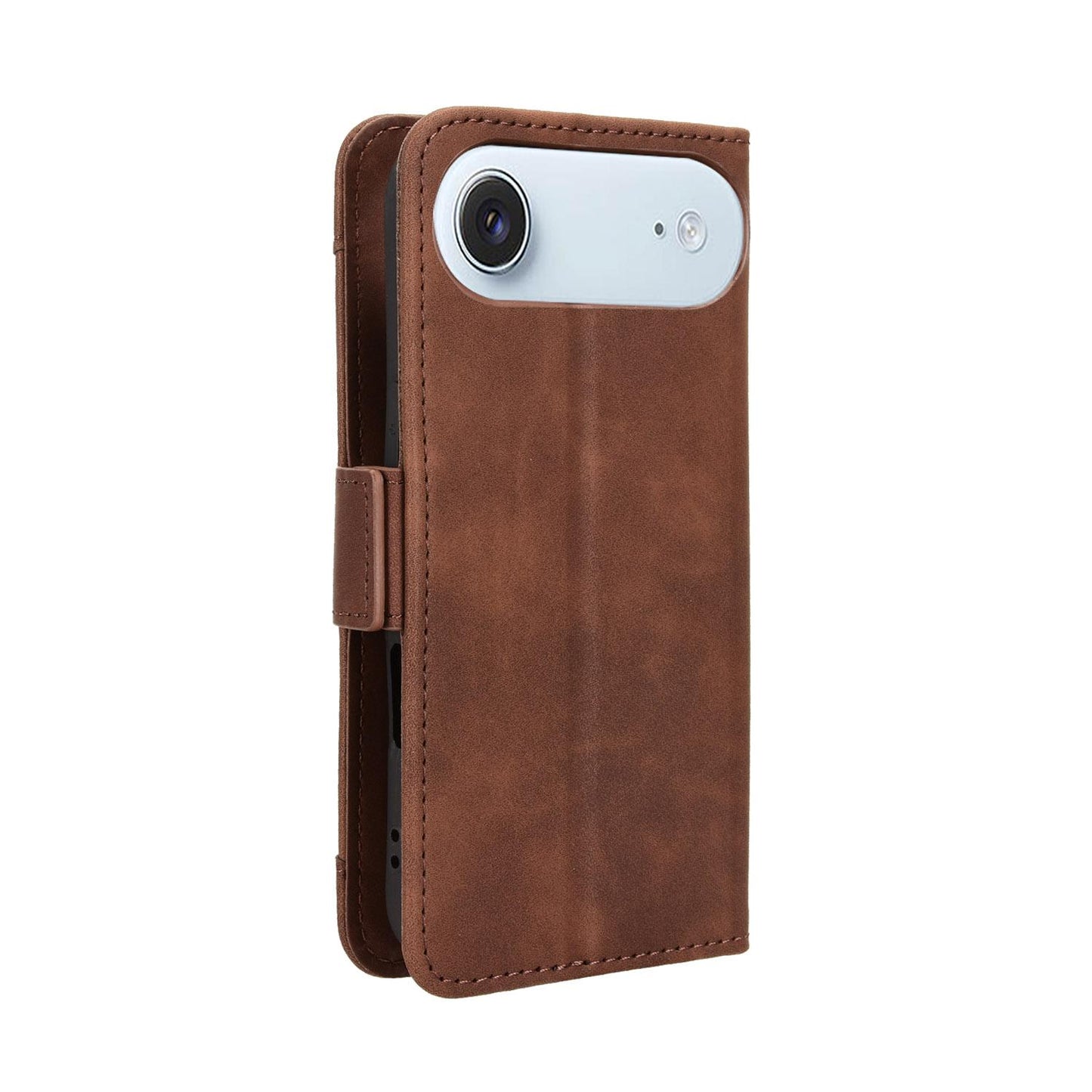 Apple iPhone Air Skin Feel PU Leather Wallet Phone Case with Card Slots, Cash Pocket, Magnetic Closure, Built-In Stand, Full Protection TPU Cover