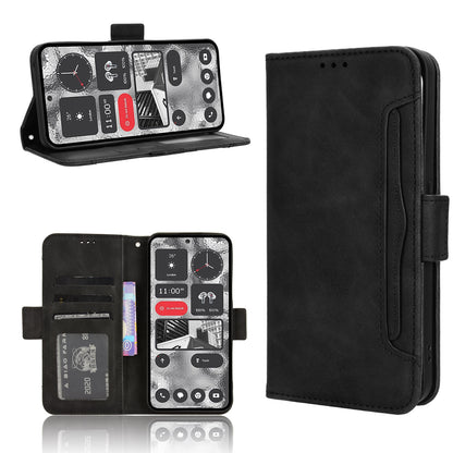 Nothing Phone 2 Skin Feel PU Leather Wallet Phone Case with Card Slots, Cash Pocket, Magnetic Closure, Built-In Stand, Full Protection TPU Cover