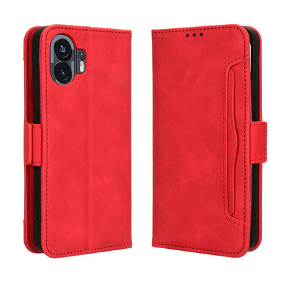 Nothing Phone 2 Skin Feel PU Leather Wallet Phone Case with Card Slots, Cash Pocket, Magnetic Closure, Built-In Stand, Full Protection TPU Cover