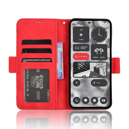 Nothing Phone 2 Skin Feel PU Leather Wallet Phone Case with Card Slots, Cash Pocket, Magnetic Closure, Built-In Stand, Full Protection TPU Cover