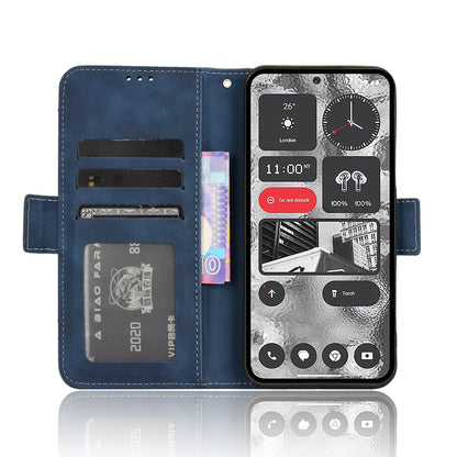 Nothing Phone 2 Skin Feel PU Leather Wallet Phone Case with Card Slots, Cash Pocket, Magnetic Closure, Built-In Stand, Full Protection TPU Cover