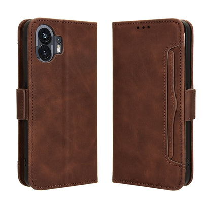Nothing Phone 2 Skin Feel PU Leather Wallet Phone Case with Card Slots, Cash Pocket, Magnetic Closure, Built-In Stand, Full Protection TPU Cover