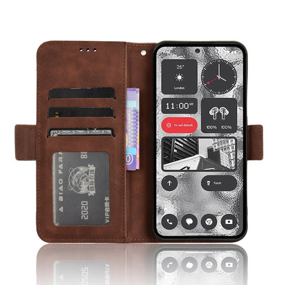 Nothing Phone 2 Skin Feel PU Leather Wallet Phone Case with Card Slots, Cash Pocket, Magnetic Closure, Built-In Stand, Full Protection TPU Cover