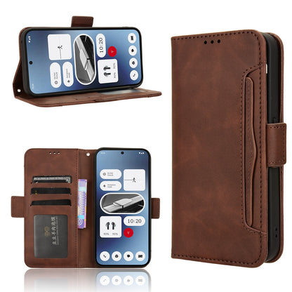 Nothing Phone 2a Skin Feel PU Leather Wallet Phone Case with Card Slots, Cash Pocket, Magnetic Closure, Built-In Stand, Full Protection TPU Cover