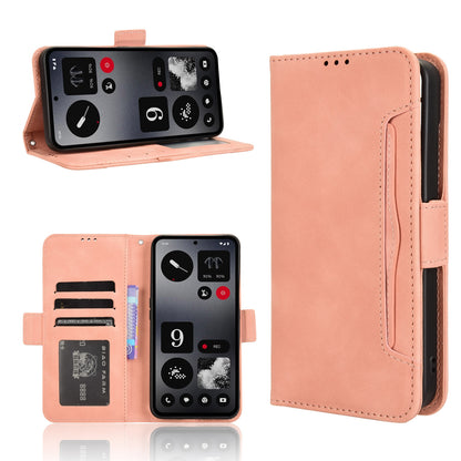 Nothing CMF Phone 1 Skin Feel PU Leather Wallet Phone Case with Card Slots, Cash Pocket, Magnetic Closure, Built-In Stand, Full Protection TPU Cover