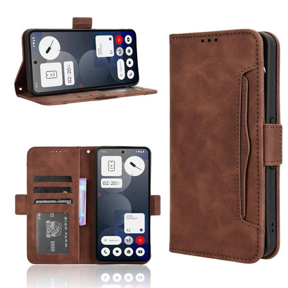 Nothing Phone 3a Pro Skin Feel PU Leather Wallet Phone Case with Card Slots, Cash Pocket, Magnetic Closure, Built-In Stand, Full Protection TPU Cover
