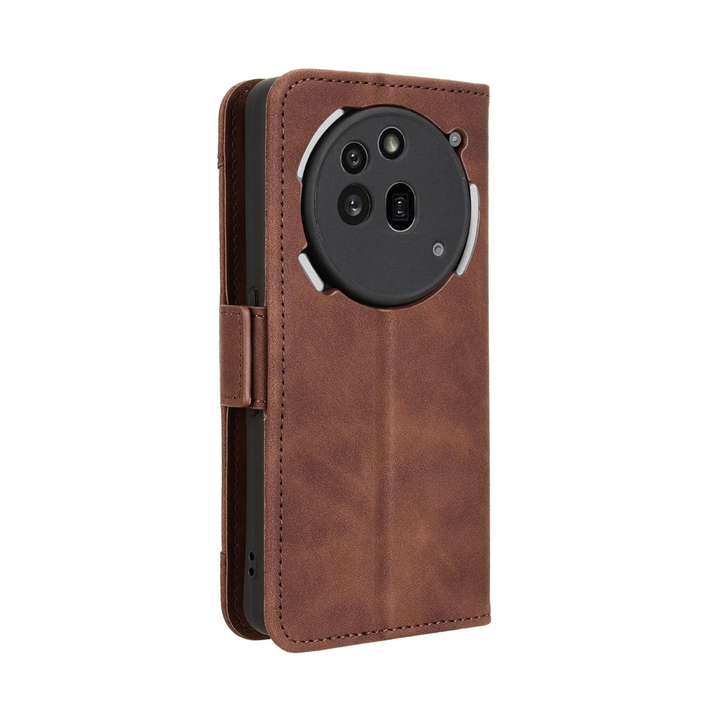 Nothing Phone 3a Pro Skin Feel PU Leather Wallet Phone Case with Card Slots, Cash Pocket, Magnetic Closure, Built-In Stand, Full Protection TPU Cover