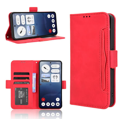 Nothing Phone 3a Skin Feel PU Leather Wallet Phone Case with Card Slots, Cash Pocket, Magnetic Closure, Built-In Stand, Full Protection TPU Cover