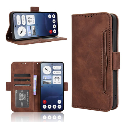 Nothing Phone 3a Skin Feel PU Leather Wallet Phone Case with Card Slots, Cash Pocket, Magnetic Closure, Built-In Stand, Full Protection TPU Cover