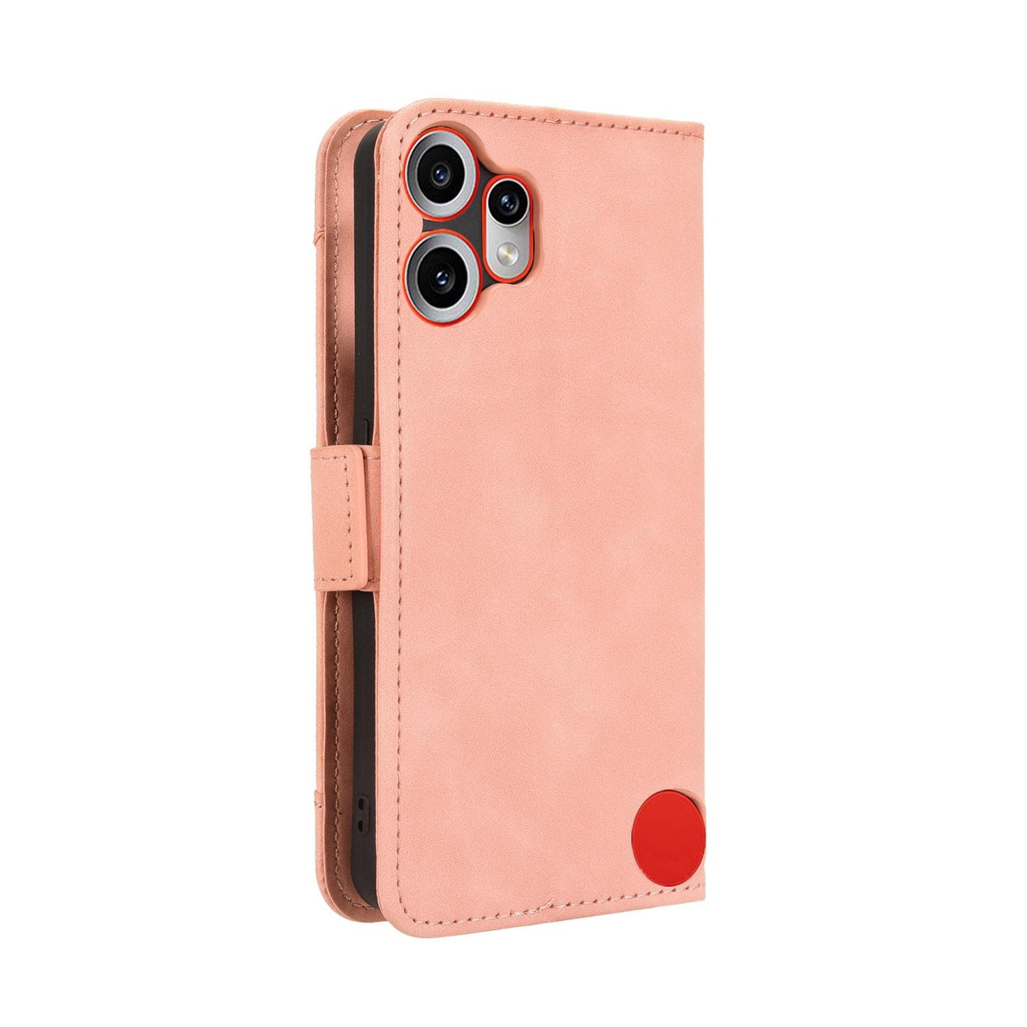 Nothing CMF Phone 2 Pro Skin Feel PU Leather Wallet Phone Case with Card Slots, Cash Pocket, Magnetic Closure, Built-In Stand, Full Protection TPU Cover