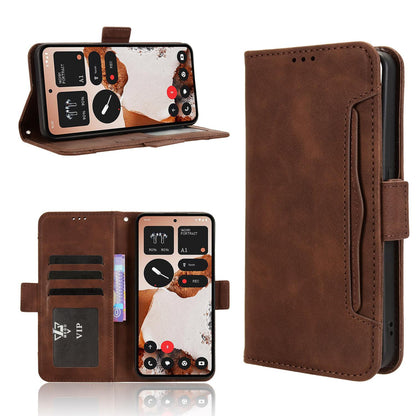 Nothing CMF Phone 2 Pro Skin Feel PU Leather Wallet Phone Case with Card Slots, Cash Pocket, Magnetic Closure, Built-In Stand, Full Protection TPU Cover
