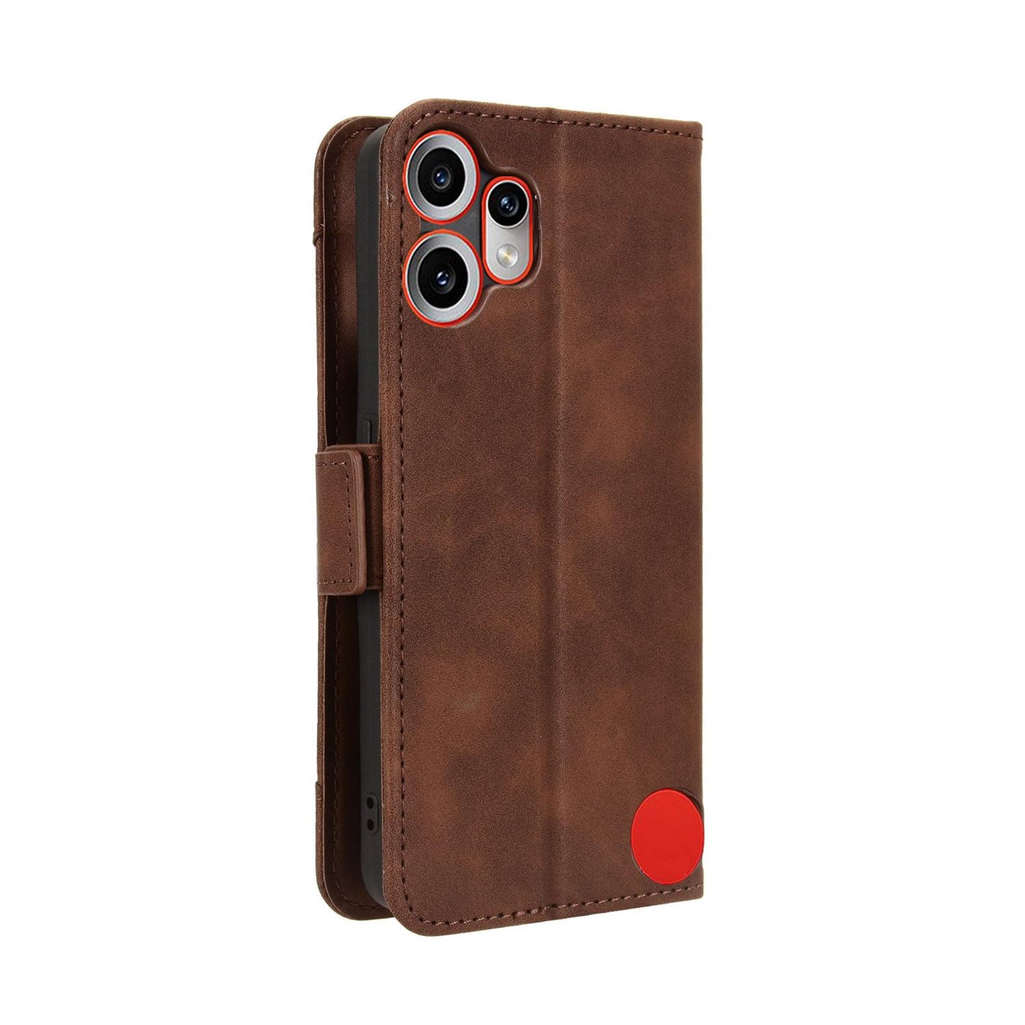 Nothing CMF Phone 2 Pro Skin Feel PU Leather Wallet Phone Case with Card Slots, Cash Pocket, Magnetic Closure, Built-In Stand, Full Protection TPU Cover
