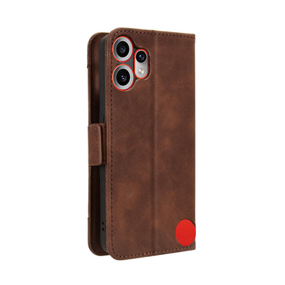Nothing CMF Phone 2 Pro Skin Feel PU Leather Wallet Phone Case with Card Slots, Cash Pocket, Magnetic Closure, Built-In Stand, Full Protection TPU Cover