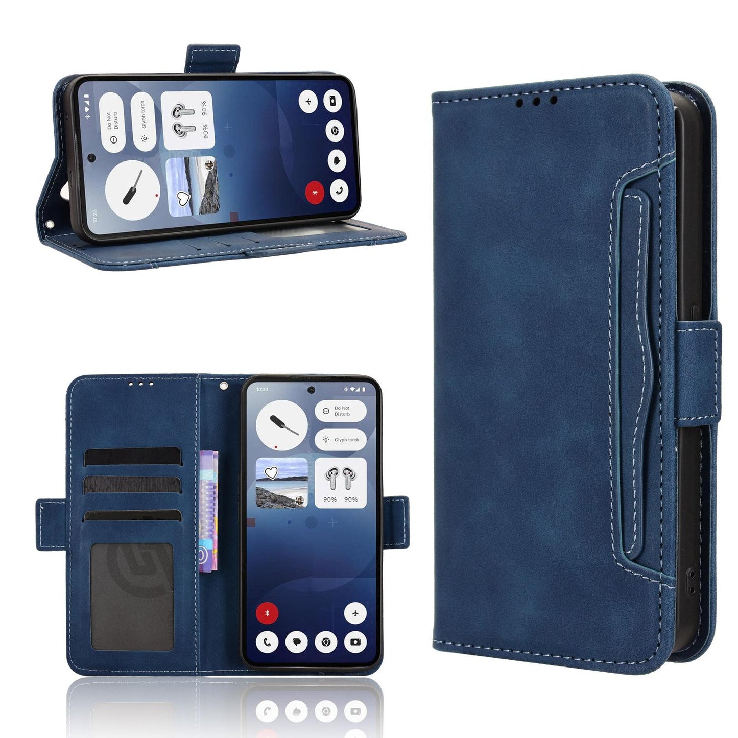 Nothing Phone 3 Skin Feel PU Leather Wallet Phone Case with Card Slots, Cash Pocket, Magnetic Closure, Built-In Stand, Full Protection TPU Cover