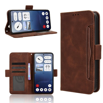 Nothing Phone 3 Skin Feel PU Leather Wallet Phone Case with Card Slots, Cash Pocket, Magnetic Closure, Built-In Stand, Full Protection TPU Cover