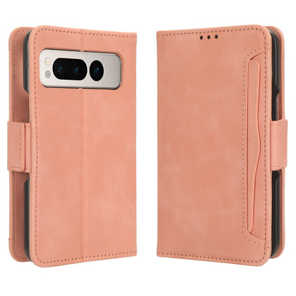 Google Pixel Fold Skin Feel PU Leather Wallet Phone Case with Card Slots, Cash Pocket, Magnetic Closure, Built-In Stand, Full Protection TPU Cover