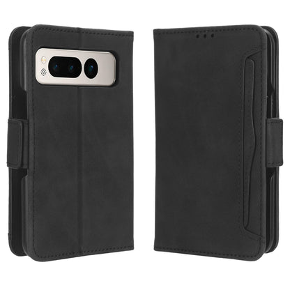 Google Pixel Fold Skin Feel PU Leather Wallet Phone Case with Card Slots, Cash Pocket, Magnetic Closure, Built-In Stand, Full Protection TPU Cover