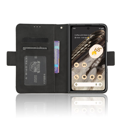 Google Pixel Fold Skin Feel PU Leather Wallet Phone Case with Card Slots, Cash Pocket, Magnetic Closure, Built-In Stand, Full Protection TPU Cover