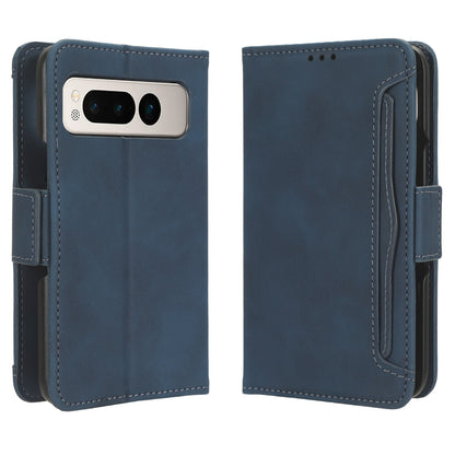 Google Pixel Fold Skin Feel PU Leather Wallet Phone Case with Card Slots, Cash Pocket, Magnetic Closure, Built-In Stand, Full Protection TPU Cover