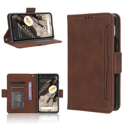 Google Pixel Fold Skin Feel PU Leather Wallet Phone Case with Card Slots, Cash Pocket, Magnetic Closure, Built-In Stand, Full Protection TPU Cover